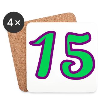 ANNIVERSAIRE. HAPPY BIRTHDAY. 15 ANS. 15. 15 ANS.  - Dessous de verre (lot de 4) - blanc - Devant