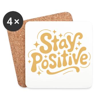 Reste positif, Retro Doodle - Dessous de verre (lot de 4) - blanc - Devant