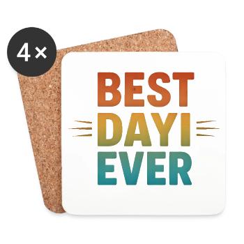 BEST DAYI EVER - Turkish Uncle Retro Gift - Coasters (set of 4) - white - Front