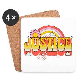 Justice Justice Liberté Tolérance de la paix - Dessous de verre (lot de 4) - blanc - Devant