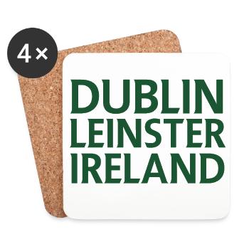 Dublin – Irlande Textdesign - Dessous de verre (lot de 4) - blanc - Devant