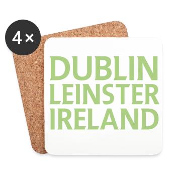 Dublin – Irlande Textdesign - Dessous de verre (lot de 4) - blanc - Devant