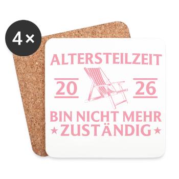 Partial retirement 2026 No longer responsible - pension - Coasters (set of 4) - white - Front