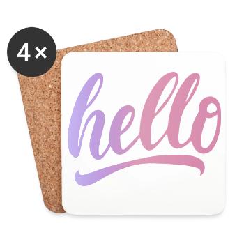 Hello greeting cheerful gradient writing - Coasters (set of 4) - white - Front