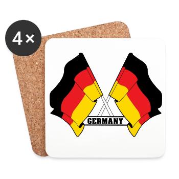 Deutschland Crossed Flags - Untersetzer (4er-Set) - Weiß - Vorne