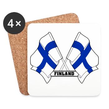 Finlande - Dessous de verre (lot de 4) - blanc - Devant