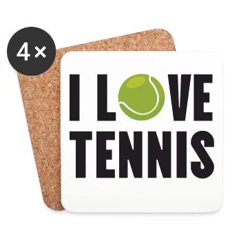 Ich liebe Tennis - Untersetzer (4er-Set) - Weiß - Vorne