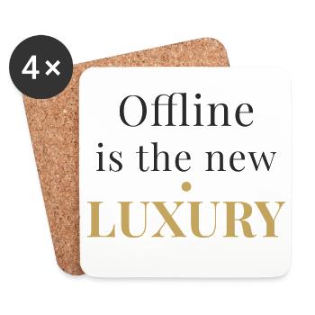 Offline is the New Luxury – Minimal Design - Untersetzer (4er-Set) - Weiß - Vorne