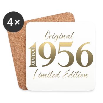 70. Geburtstag Original Januar Jahrgang 1956 - Untersetzer (4er-Set) - Weiß - Vorne