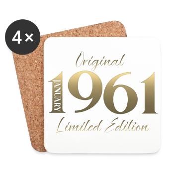 65th Birthday Original January 1961 - Coasters (set of 4) - white - Front