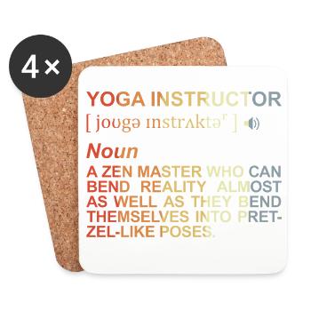 Yoga Teacher Term - Coasters (set of 4) - white - Front