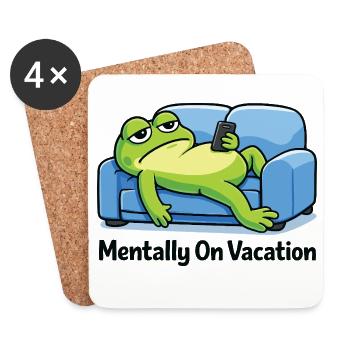 Funny Frog Meme  - Dessous de verre (lot de 4) - blanc - Devant