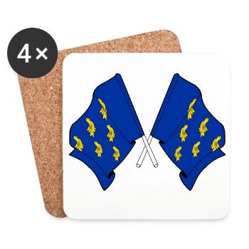 Deux drapeaux croisés West Sussex - Dessous de verre (lot de 4) - blanc - Devant