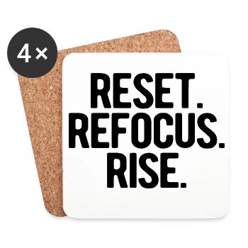 Reset Refocus Rise | New Year's resolutions 2026 - Coasters (set of 4) - white - Front