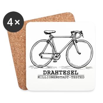Vélo - Dessous de verre (lot de 4) - blanc - Devant