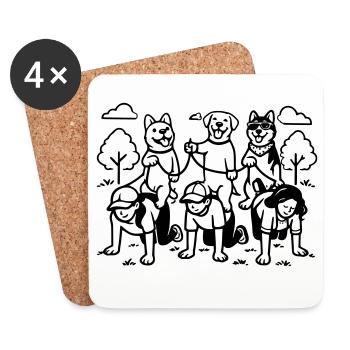 Dog Dog Edition dog rules - Coasters (set of 4) - white - Front