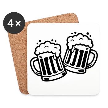 Chop de bière Cheers Bière de bande dessinée - Dessous de verre (lot de 4) - blanc - Devant