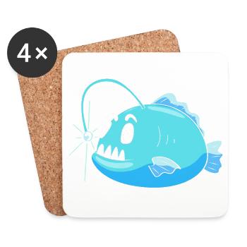 Poisson-grenouille - Dessous de verre (lot de 4) - blanc - Devant