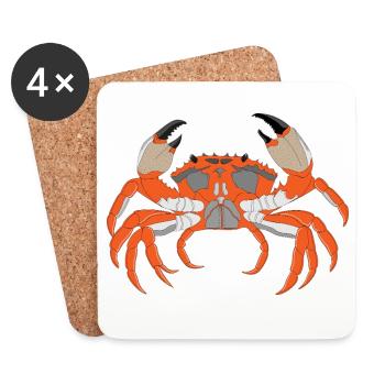 Empreinte de crabe - Dessous de verre (lot de 4) - blanc - Devant