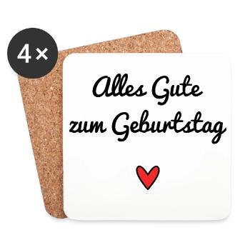 Alles Gute zum Geburtstag. Autriche. ANNIVERSAIRE. - Dessous de verre (lot de 4) - blanc - Devant