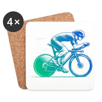 Super cadeau pour vélo de route - Dessous de verre (lot de 4) - blanc - Devant