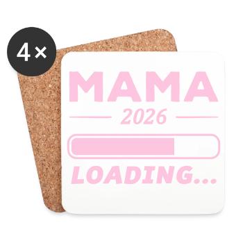 Mama 2026 Loading... - Untersetzer (4er-Set) - Weiß - Vorne
