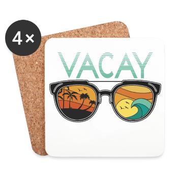 Lustiges Urlaubs & Surfer Design - Untersetzer (4er-Set) - Weiß - Vorne