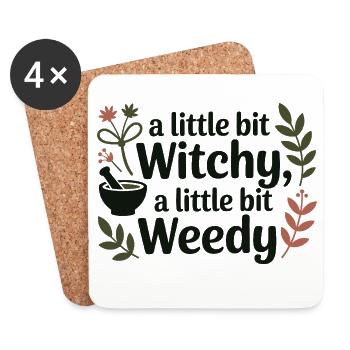 Herbalist Witchy Weedy Professional Clinical  - Coasters (set of 4) - white - Front