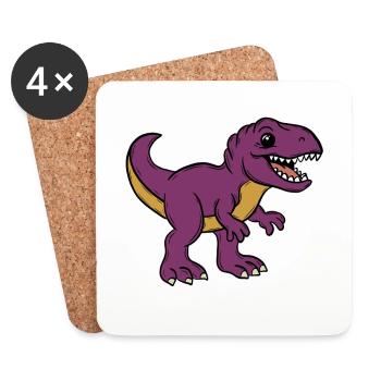 Dino - Dessous de verre (lot de 4) - blanc - Devant