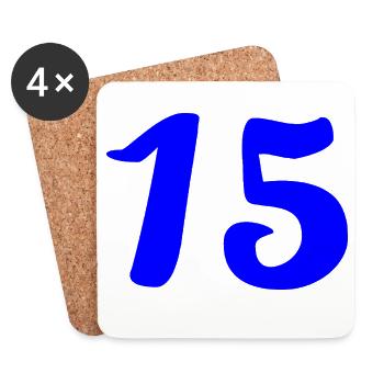 15. 15 ANS. 15e ANNIVERSAIRE. ANNIVERSAIRE 15 ANS. - Dessous de verre (lot de 4) - blanc - Devant