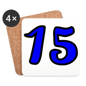 15. 15 ANS. 15e ANNIVERSAIRE. ANNIVERSAIRE 15 ANS. - Dessous de verre (lot de 4) - blanc - Devant