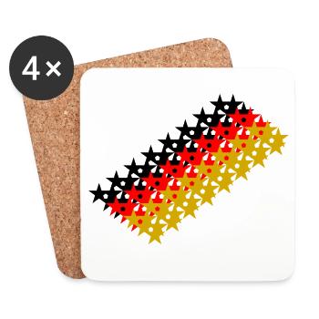 Stars German flag Sporting events - Coasters (set of 4) - white - Front