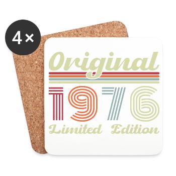 1976 Vintage Rétro Cadeau D’anniversaire - Dessous de verre (lot de 4) - blanc - Devant