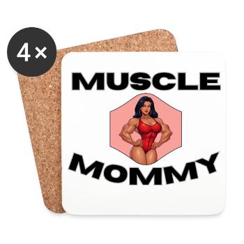 Muscle Mommy Kraftdesign - Coasters (set of 4) - white - Front