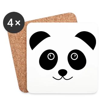 Panda-Gesicht - Untersetzer (4er-Set) - Weiß - Vorne