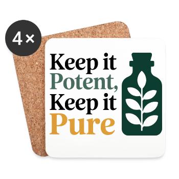Homeopathy Keep It Potent Keep It Pure Profession - Coasters (set of 4) - white - Front
