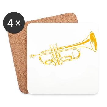 Spit happens trumpet player - Coasters (set of 4) - white - Front