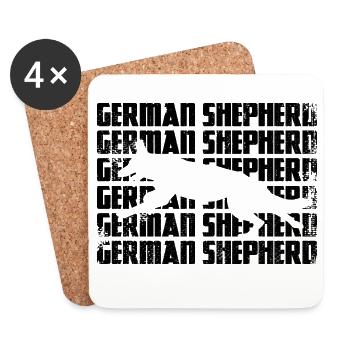 German Shepherd - Coasters (set of 4) - white - Front