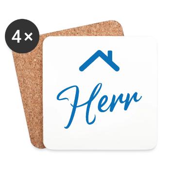 Bau Helm Haus Logo - Untersetzer (4er-Set) - Weiß - Vorne