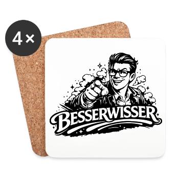 Beserwisser - Dessous de verre (lot de 4) - blanc - Devant