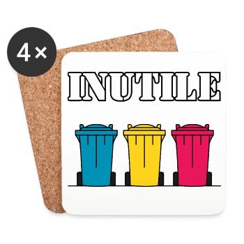 INUTILE - Dessous de verre (lot de 4) - blanc - Devant