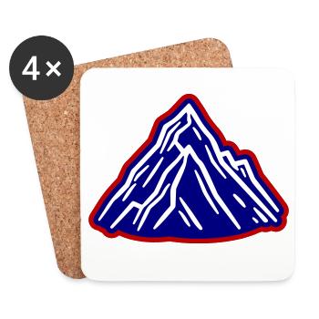 Montagnes Symbole des Alpes - Dessous de verre (lot de 4) - blanc - Devant