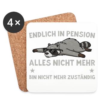 Pension Waschbär No longer responsible - Coasters (set of 4) - white - Front