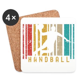 Passionnés de handball Sports de handball Joueurs de handball - Dessous de verre (lot de 4) - blanc - Devant