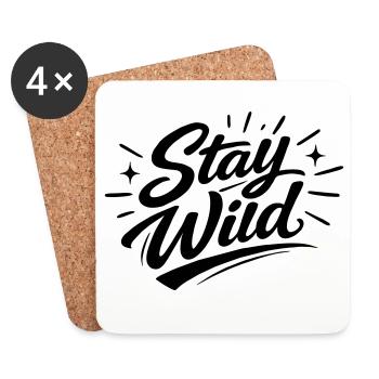 Stay wild - Coasters (set of 4) - white - Front