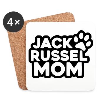 Jack Russel Mom - Designfarbe variabel - Untersetzer (4er-Set) - Weiß - Vorne