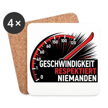 Geschwindigkeit – Auto T-Shirt - Untersetzer (4er-Set) - Weiß - Vorne