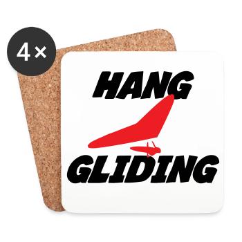 Hanggliding-Zentriertes Flügelabzeichen - Untersetzer (4er-Set) - Weiß - Vorne