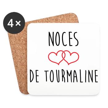 Tourmaline Wedding 52 years of marriage - Coasters (set of 4) - white - Front