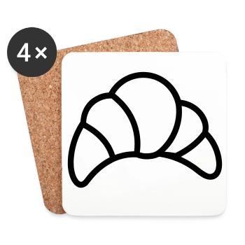 croissant - Dessous de verre (lot de 4) - blanc - Devant